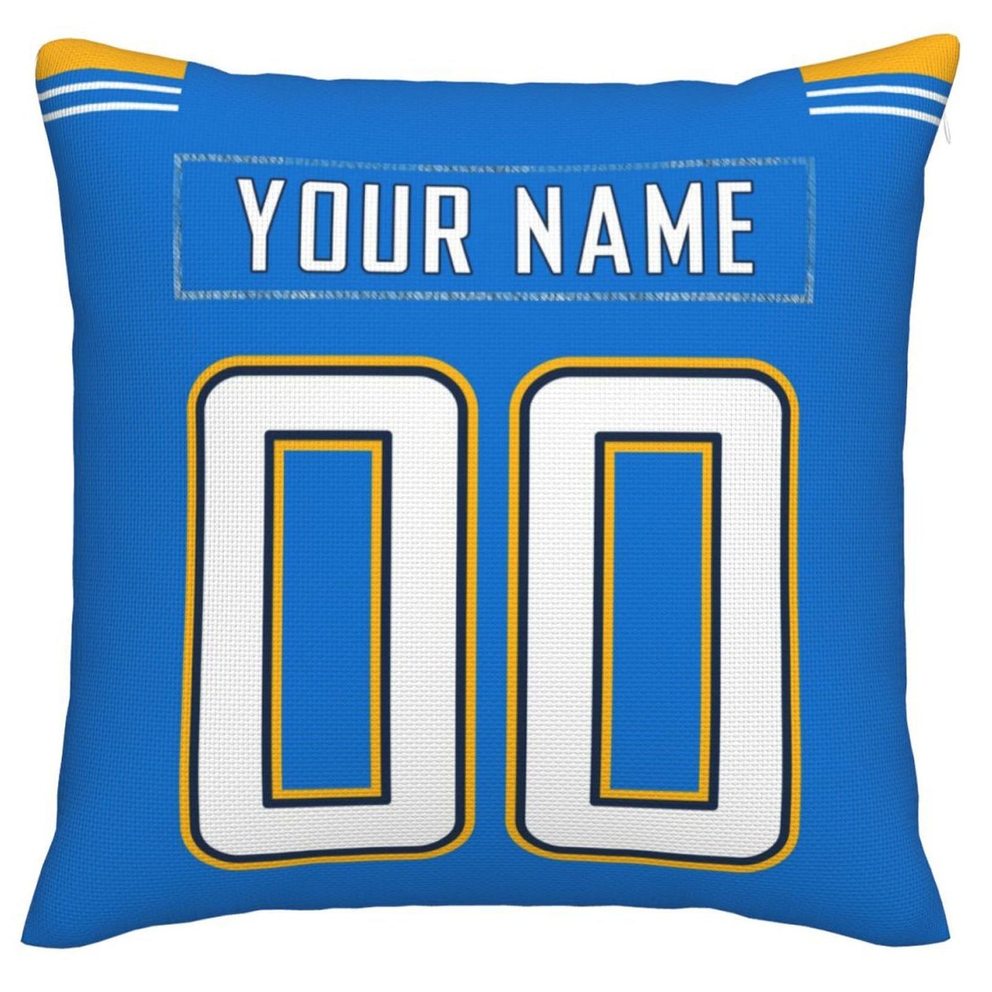 Custom LA.Chargers Pillow Decorative Throw Pillow Case - Print Personalized Football Team Fans Name & Number Birthday Gift Football Pillows - Main View