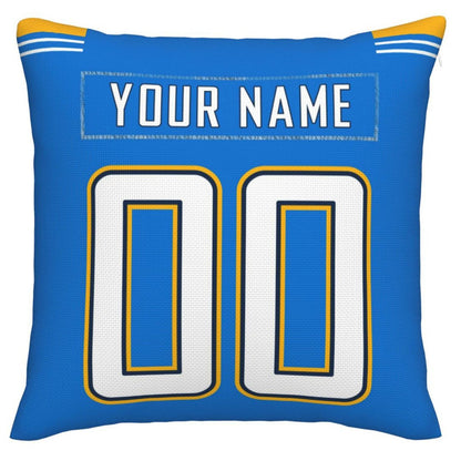 Custom LA.Chargers Pillow Decorative Throw Pillow Case - Print Personalized Football Team Fans Name & Number Birthday Gift Football Pillows - Main View