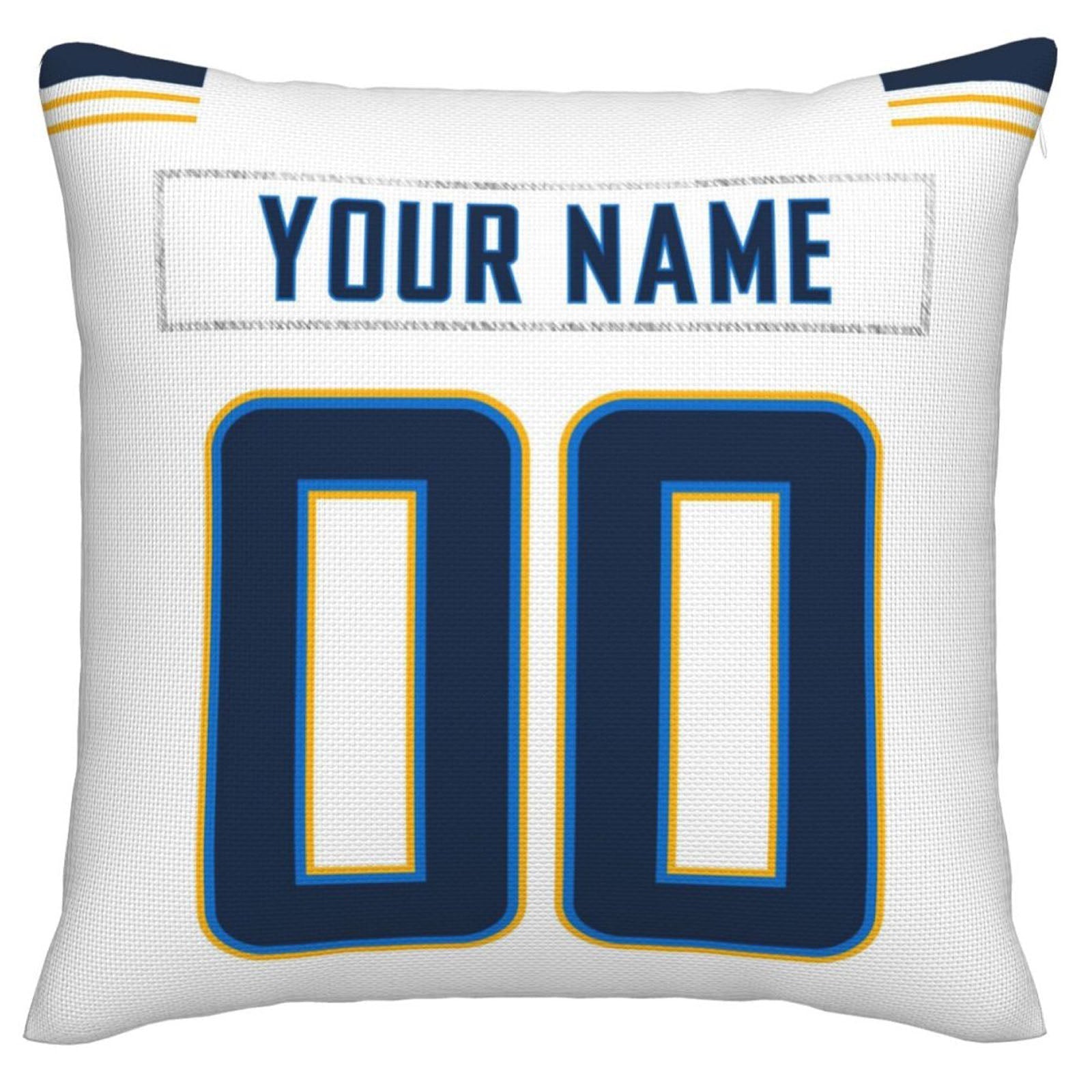 Custom LA.Chargers Pillow Decorative Throw Pillow Case - Print Personalized Football Team Fans Name & Number Birthday Gift Football Pillows view 2