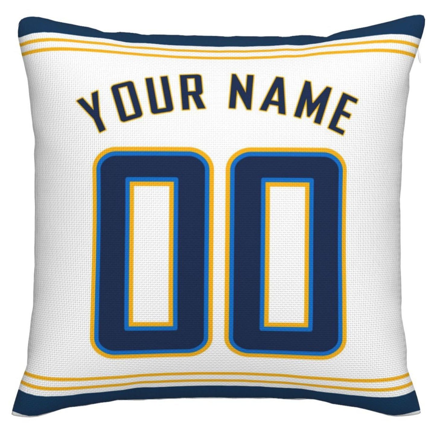 Custom LA.Chargers Pillow Decorative Throw Pillow Case - Print Personalized Football Team Fans Name & Number Birthday Gift Football Pillows - Main View