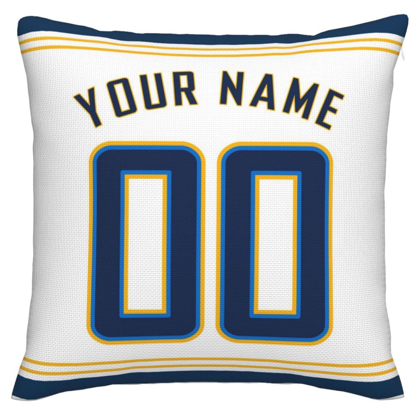 Custom LA.Chargers Pillow Decorative Throw Pillow Case - Print Personalized Football Team Fans Name & Number Birthday Gift Football Pillows - Main View