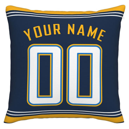 Custom LA.Chargers Pillow Decorative Throw Pillow Case - Print Personalized Football Team Fans Name & Number Birthday Gift Football Pillows view 3