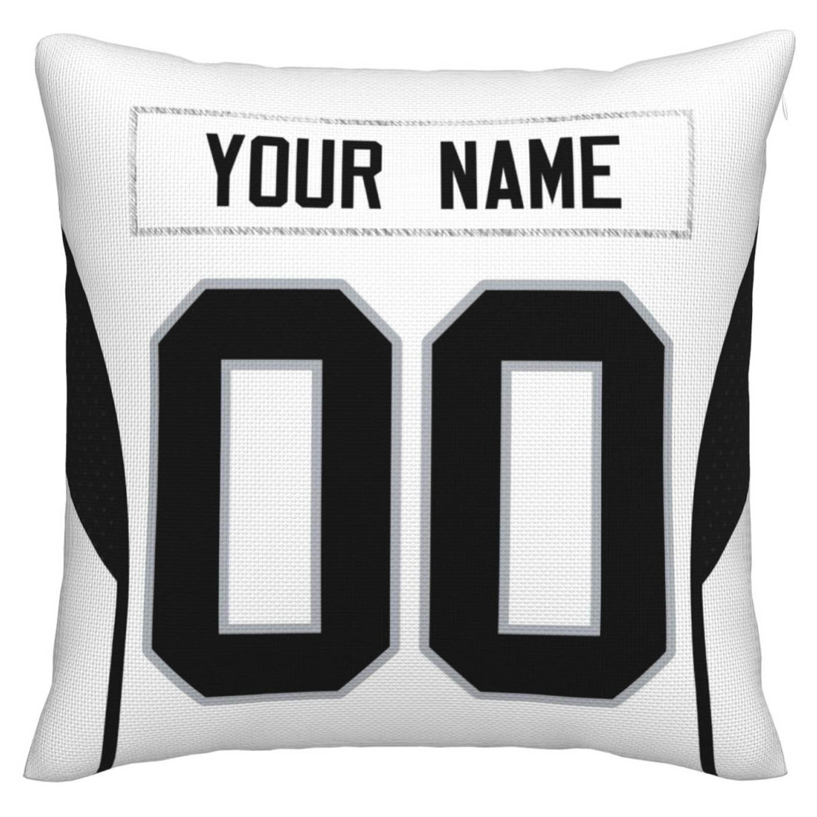 Custom L.Raiders Pillow Decorative Throw Pillow Case - Print Personalized Football Team Fans Name & Number Birthday Gift Football Pillows - Main View