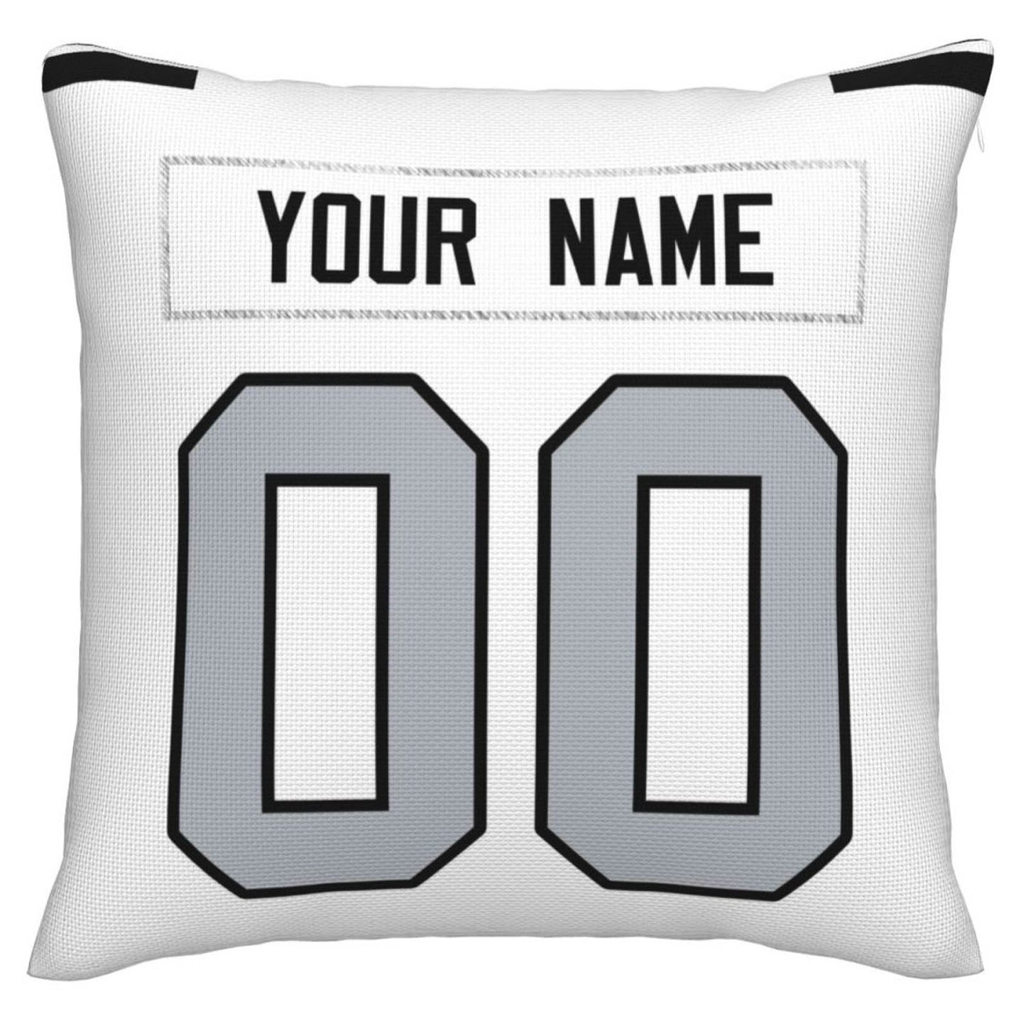 Custom L.Raiders Pillow Decorative Throw Pillow Case - Print Personalized Football Team Fans Name & Number Birthday Gift Football Pillows - Main View
