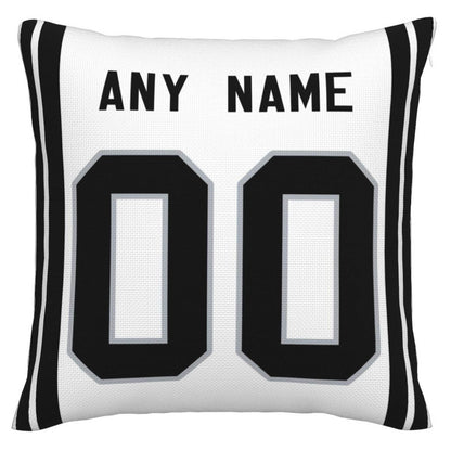 Custom L.Raiders Pillow Decorative Throw Pillow Case - Print Personalized Football Team Fans Name & Number Birthday Gift Football Pillows - Main View