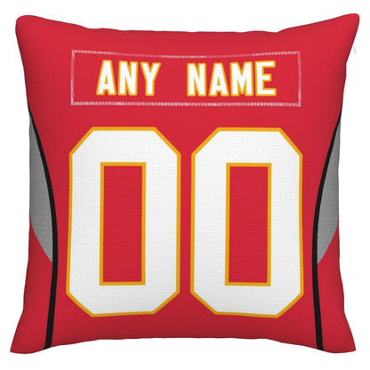 Custom KC.Chiefs Pillow Decorative Throw Pillow Case - Print Personalized Football Team Fans Name & Number Birthday Gift Football Pillows - Main View