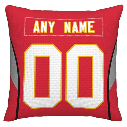 Custom KC.Chiefs Pillow Decorative Throw Pillow Case - Print Personalized Football Team Fans Name & Number Birthday Gift Football Pillows - Main View