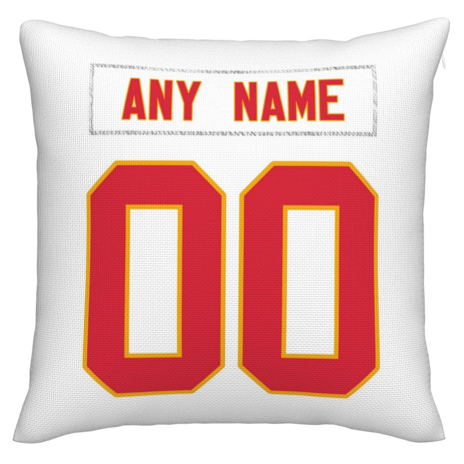 Custom KC.Chiefs Pillow Decorative Throw Pillow Case - Print Personalized Football Team Fans Name & Number Birthday Gift Football Pillows - Main View