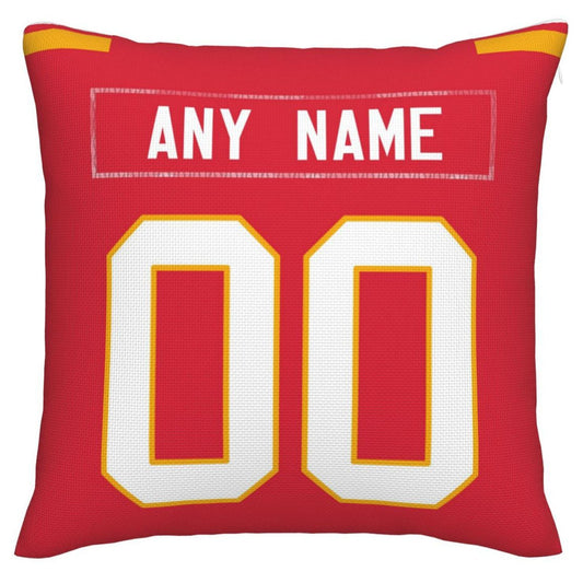 Custom KC.Chiefs Pillow Decorative Throw Pillow Case - Print Personalized Football Team Fans Name & Number Birthday Gift Football Pillows - Main View