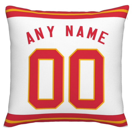 Custom KC.Chiefs Pillow Decorative Throw Pillow Case - Print Personalized Football Team Fans Name & Number Birthday Gift Football Pillows - Main View