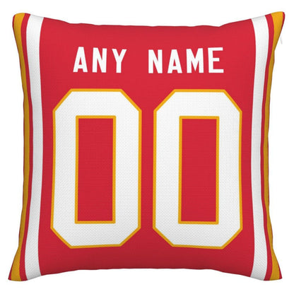 Custom KC.Chiefs Pillow Decorative Throw Pillow Case - Print Personalized Football Team Fans Name & Number Birthday Gift Football Pillows - Main View