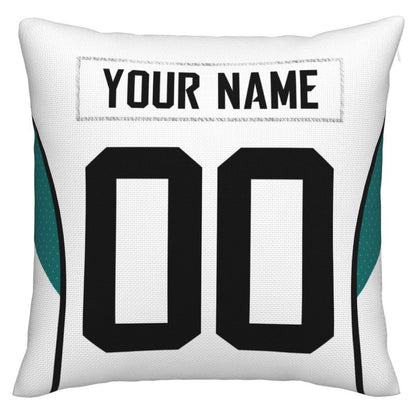 Custom J.Jaguars Pillow Decorative Throw Pillow Case - Print Personalized Football Team Fans Name & Number Birthday Gift Football Pillows - Main View