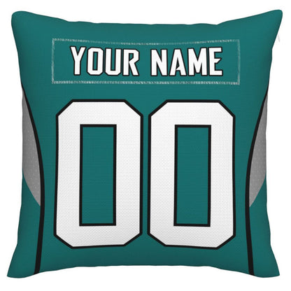 Custom J.Jaguars Pillow Decorative Throw Pillow Case - Print Personalized Football Team Fans Name & Number Birthday Gift Football Pillows view 3