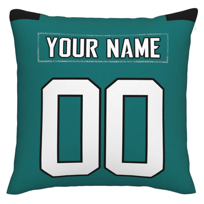 Custom J.Jaguars Pillow Decorative Throw Pillow Case - Print Personalized Football Team Fans Name & Number Birthday Gift Football Pillows view 2
