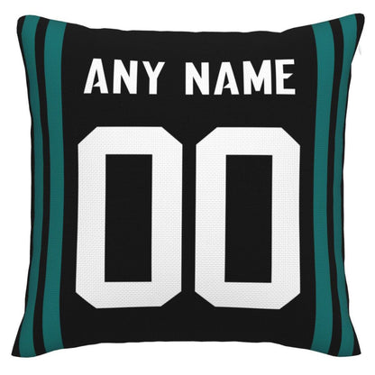 Custom J.Jaguars Pillow Decorative Throw Pillow Case - Print Personalized Football Team Fans Name & Number Birthday Gift Football Pillows - Main View