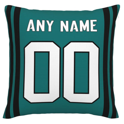 Custom J.Jaguars Pillow Decorative Throw Pillow Case - Print Personalized Football Team Fans Name & Number Birthday Gift Football Pillows view 3