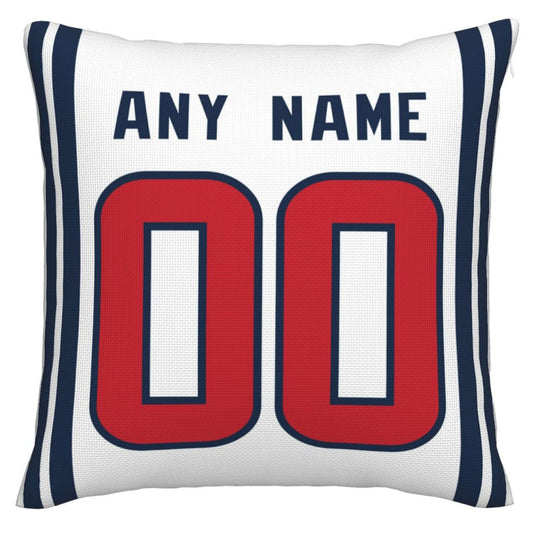 Custom H.Texans Pillow Decorative Throw Pillow Case - Print Personalized Football Team Fans Name & Number Birthday Gift Football Pillows - Main View