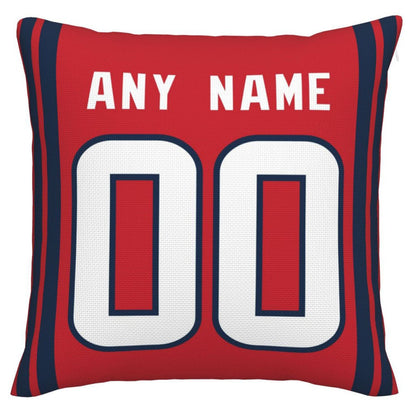 Custom H.Texans Pillow Decorative Throw Pillow Case - Print Personalized Football Team Fans Name & Number Birthday Gift Football Pillows view 2