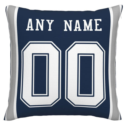 Custom D.Cowboys Pillow Decorative Throw Pillow Case - Print Personalized Football Team Fans Name & Number Birthday Gift Football Pillows - Main View
