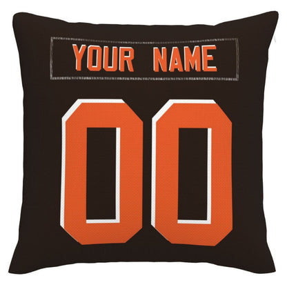 Custom C.Browns Pillow Decorative Throw Pillow Case - Print Personalized Football Team Fans Name & Number Birthday Gift Football Pillows - Main View