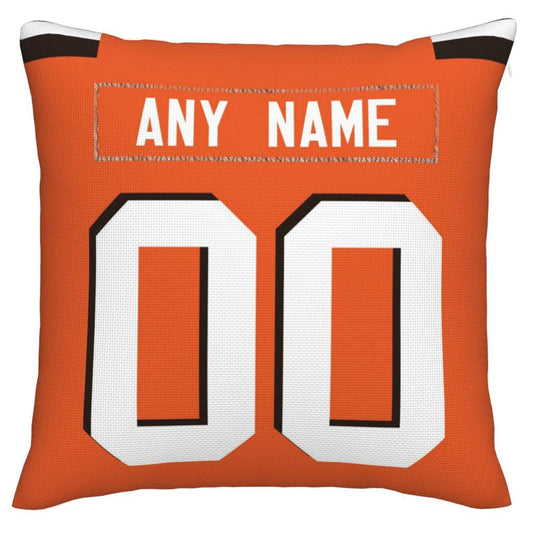 Custom C.Browns Pillow Decorative Throw Pillow Case - Print Personalized Football Team Fans Name & Number Birthday Gift Football Pillows - Main View