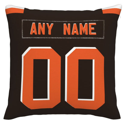 Custom C.Browns Pillow Decorative Throw Pillow Case - Print Personalized Football Team Fans Name & Number Birthday Gift Football Pillows view 3