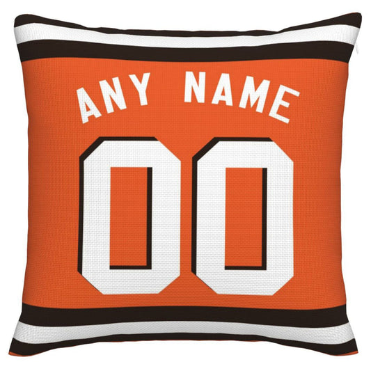 Custom C.Browns Pillow Decorative Throw Pillow Case - Print Personalized Football Team Fans Name & Number Birthday Gift Football Pillows - Main View