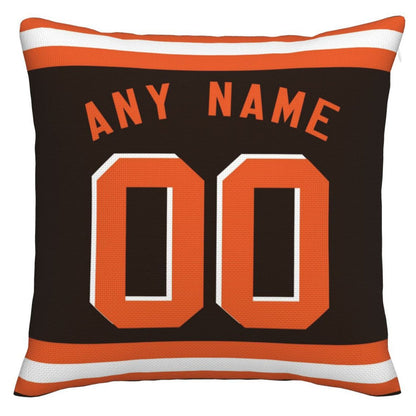 Custom C.Browns Pillow Decorative Throw Pillow Case - Print Personalized Football Team Fans Name & Number Birthday Gift Football Pillows view 3