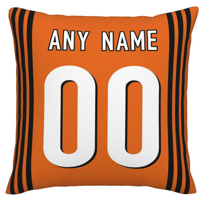 Custom C.Bengals Pillow Decorative Throw Pillow Case - Print Personalized Football Team Fans Name & Number Birthday Gift Football Pillows view 3