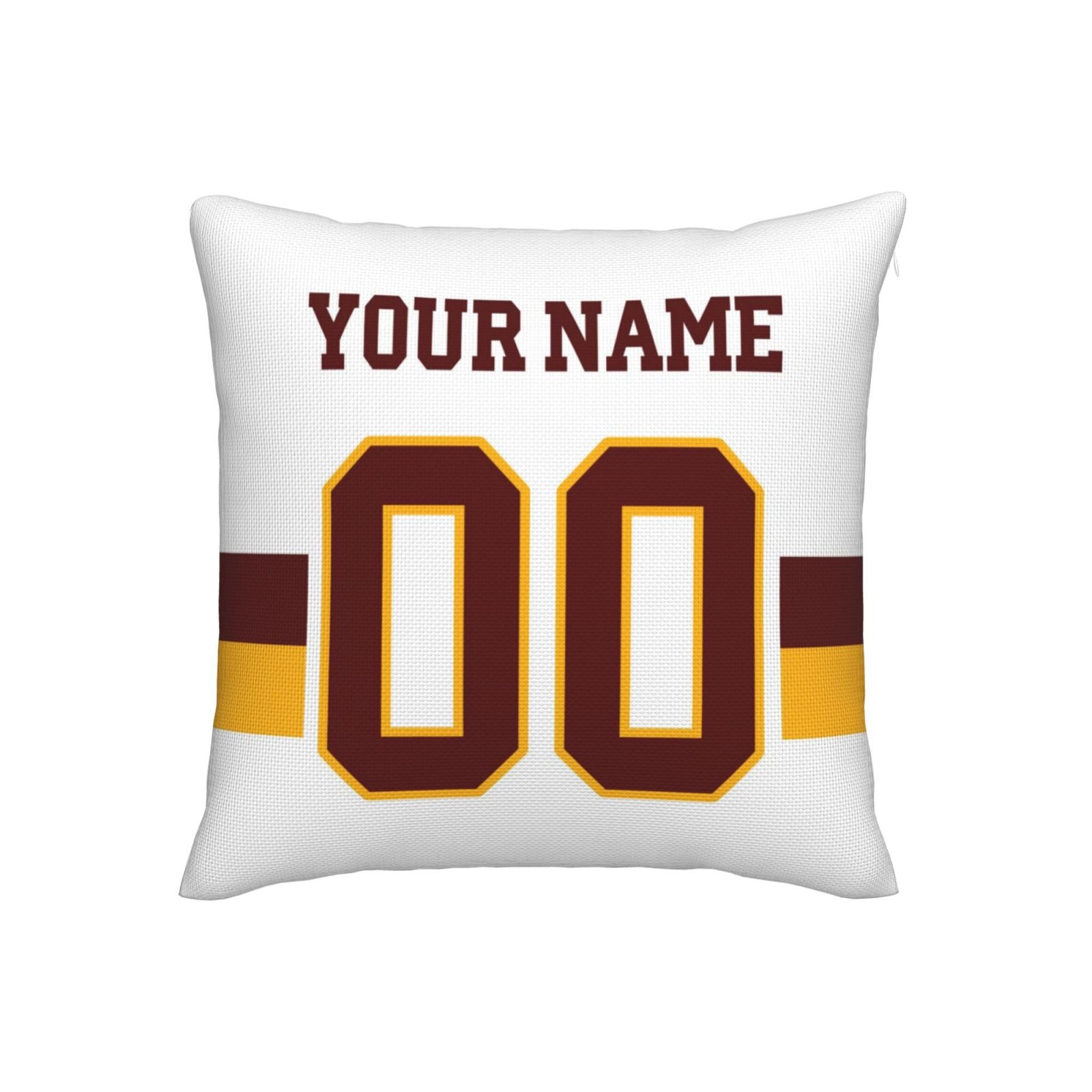 Custom W.Football Team White Decorative Throw Pillow Case - Print Personalized Football Team Fans Name & Number Birthday Gift - Main View