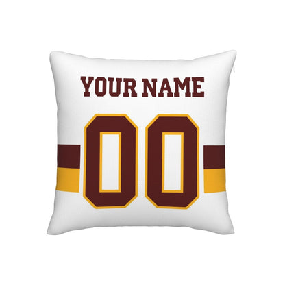 Custom W.Football Team White Decorative Throw Pillow Case - Print Personalized Football Team Fans Name & Number Birthday Gift - Main View
