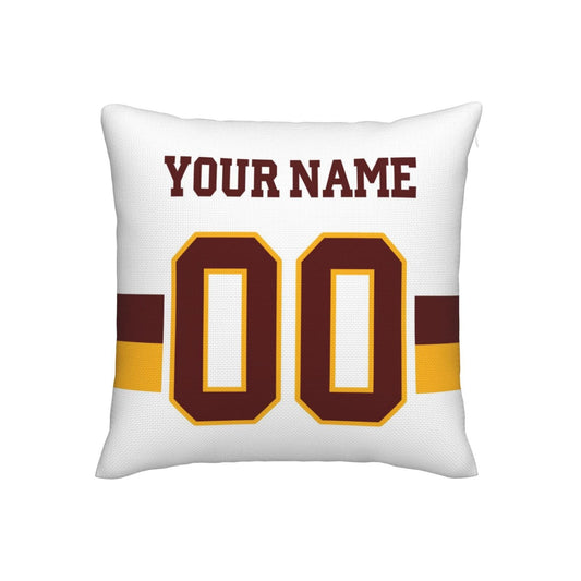 Custom W.Football Team White Decorative Throw Pillow Case - Print Personalized Football Team Fans Name & Number Birthday Gift - Main View