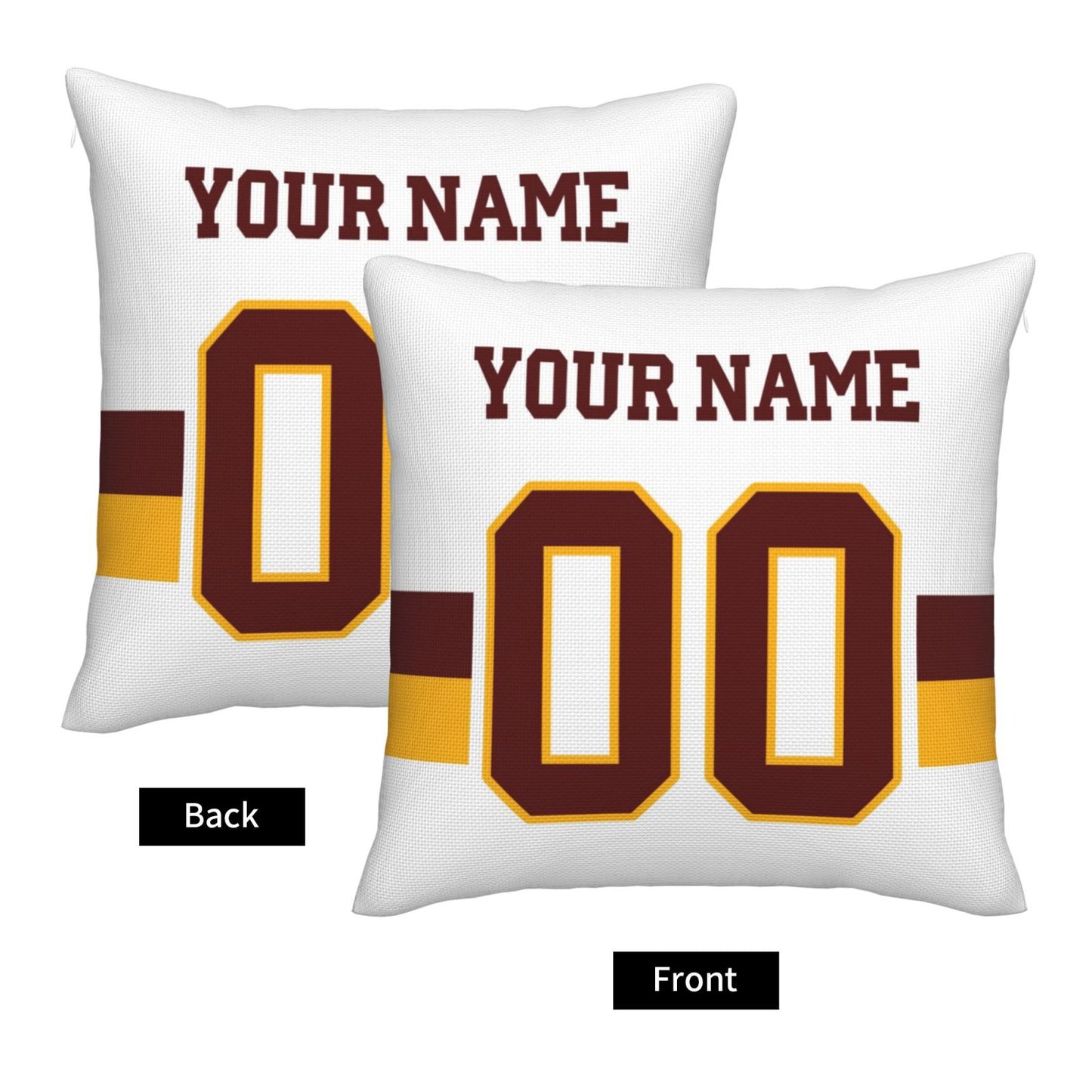 Custom W.Football Team White Decorative Throw Pillow Case - Print Personalized Football Team Fans Name & Number Birthday Gift view 3