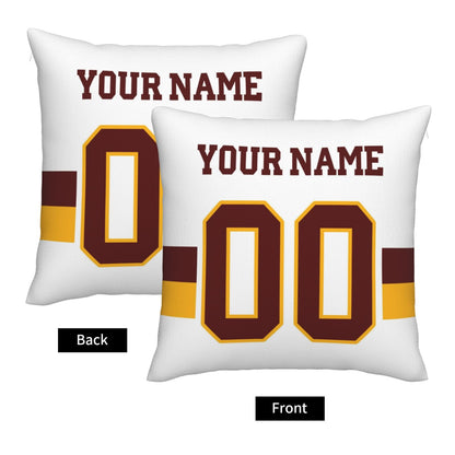 Custom W.Football Team White Decorative Throw Pillow Case - Print Personalized Football Team Fans Name & Number Birthday Gift view 3