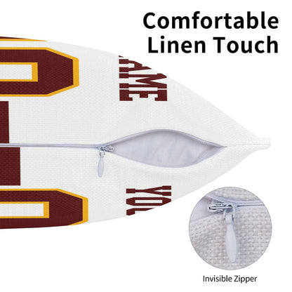 Custom W.Football Team White Decorative Throw Pillow Case - Print Personalized Football Team Fans Name & Number Birthday Gift view 5