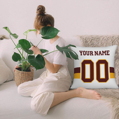 Custom W.Football Team White Decorative Throw Pillow Case - Print Personalized Football Team Fans Name & Number Birthday Gift view 9