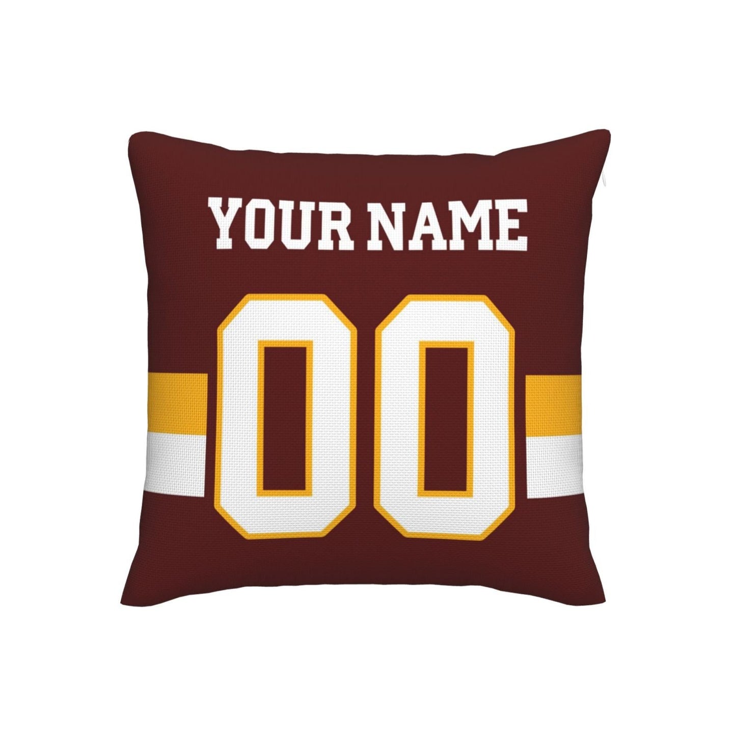 Custom Burgundy W.Commanders Decorative Throw Pillow Case - Print Personalized Football Team Fans Name & Number Birthday Gift - Main View