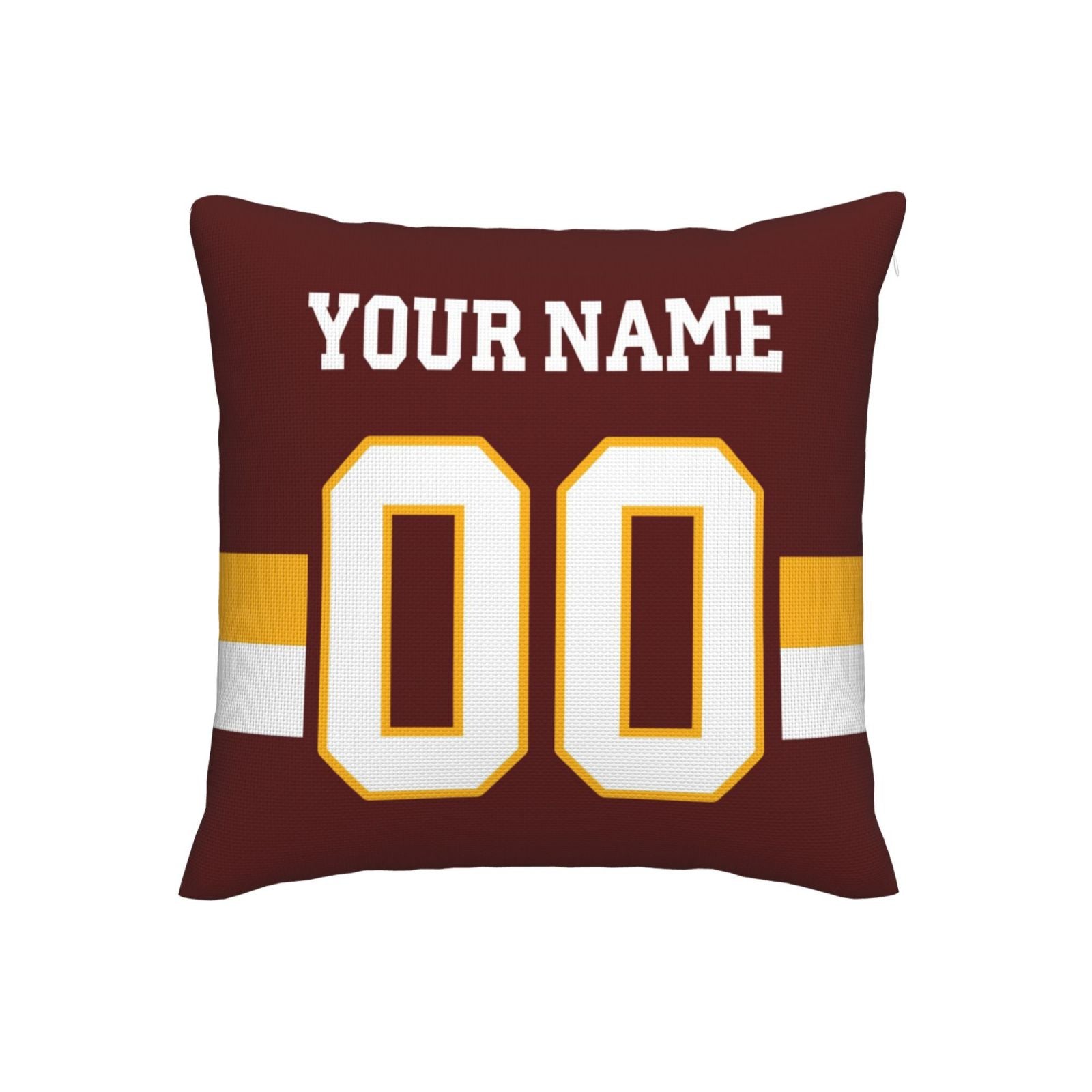 Custom Burgundy W.Commanders Decorative Throw Pillow Case - Print Personalized Football Team Fans Name & Number Birthday Gift - Main View