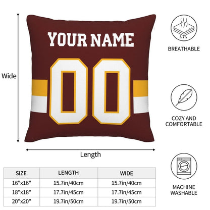 Custom W.Football Team Pillow Decorative Throw Pillow Case - Print Personalized Football Team Fans Name & Number Birthday Gift Football Pillows view 9
