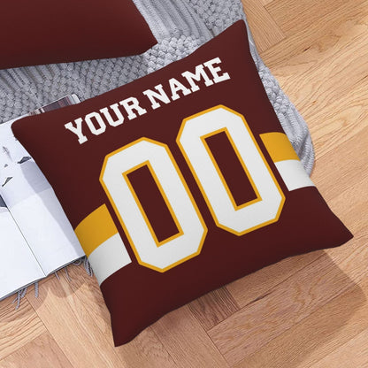 Custom Burgundy W.Commanders Decorative Throw Pillow Case - Print Personalized Football Team Fans Name & Number Birthday Gift view 7