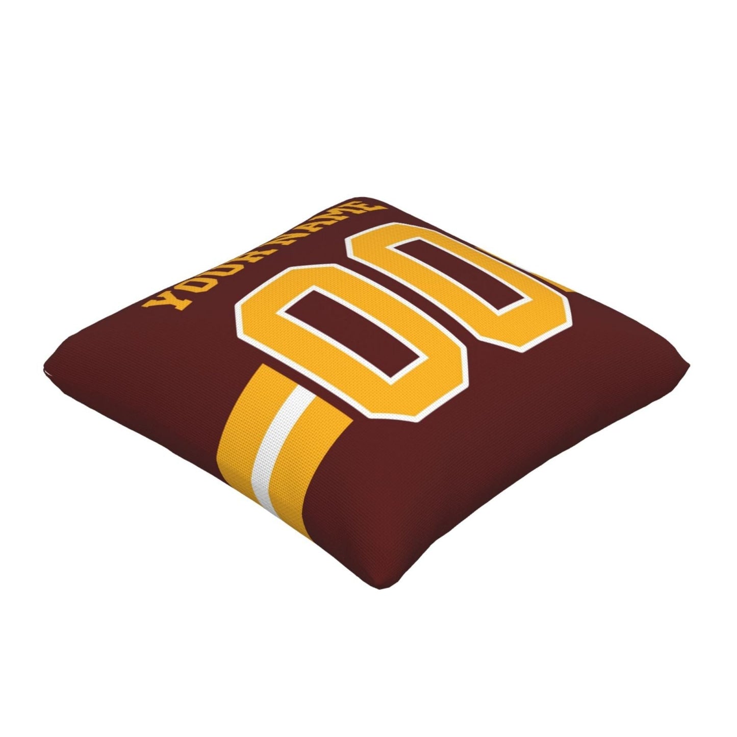 Custom Burgundy Gold W.Commanders Decorative Throw Pillow Case - Print Personalized Football Team Fans Name & Number Birthday Gift view 2