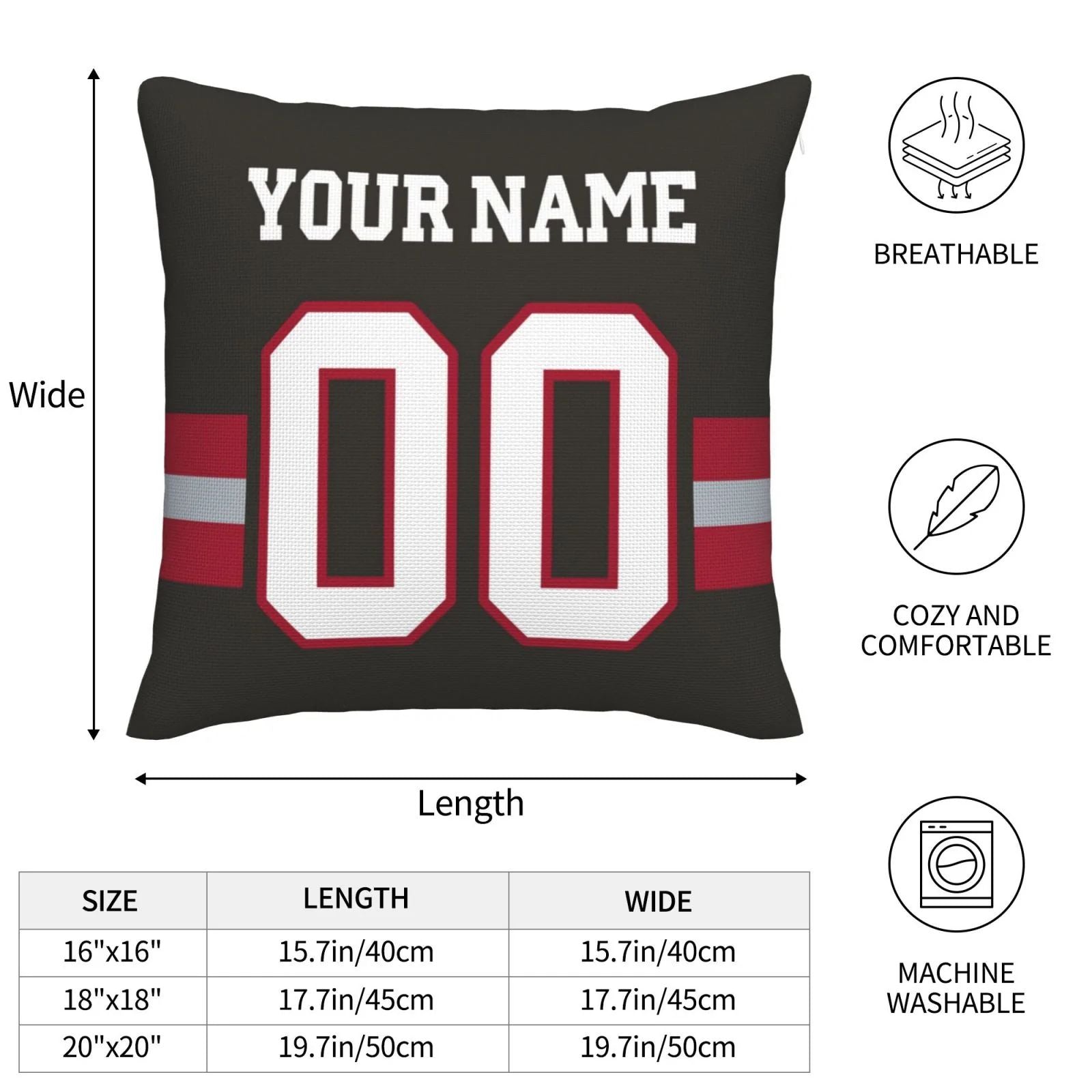 Custom TB.Buccaneers Pillow Decorative Throw Pillow Case - Print Personalized Football Team Fans Name & Number Birthday Gift Football Pillows view 8