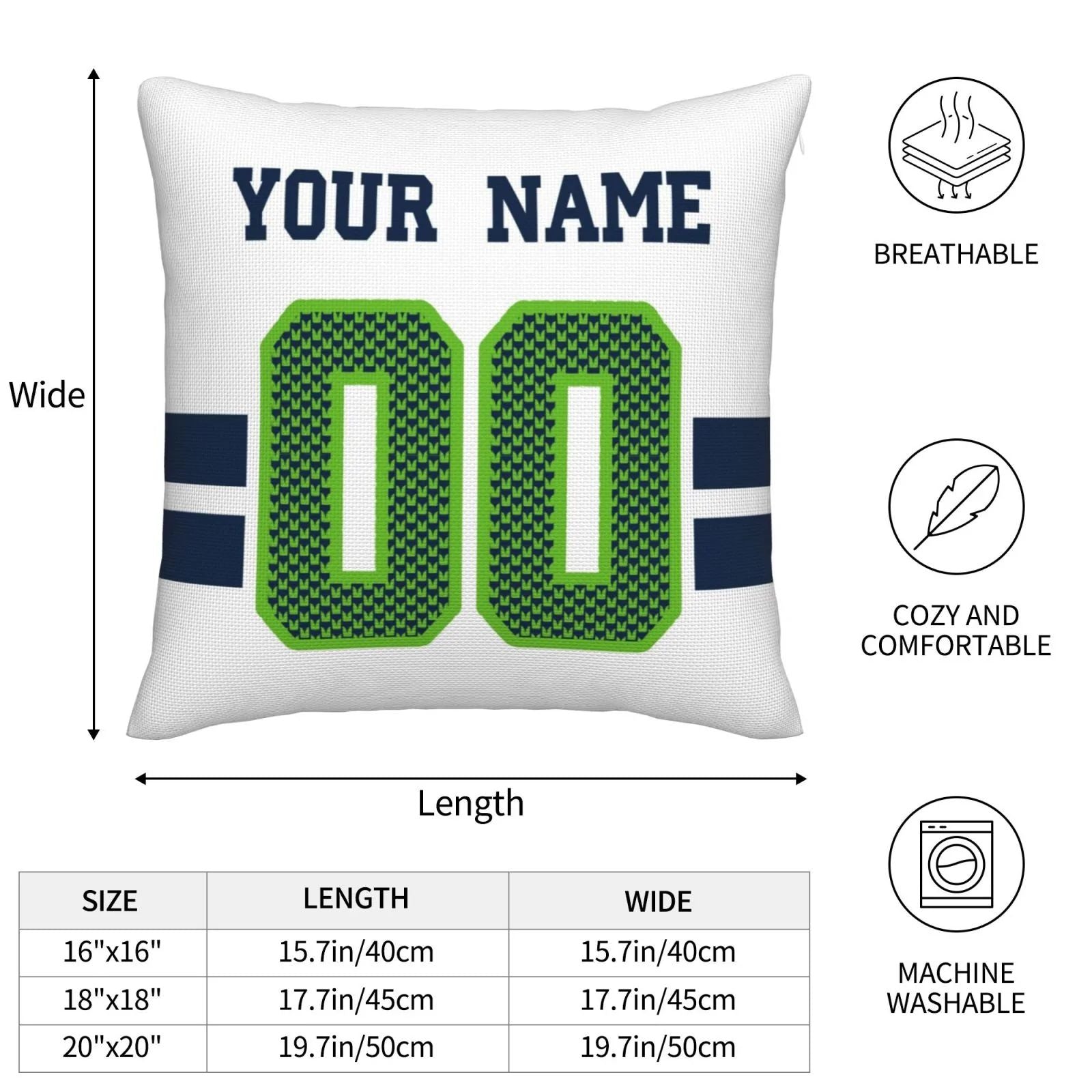 Custom S.Seahawks Pillow Decorative Throw Pillow Case - Print Personalized Football Team Fans Name & Number Birthday Gift Football Pillows view 5