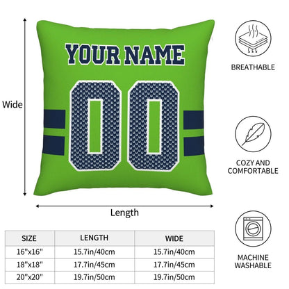Custom S.Seahawks Pillow Decorative Throw Pillow Case - Print Personalized Football Team Fans Name & Number Birthday Gift Football Pillows view 11