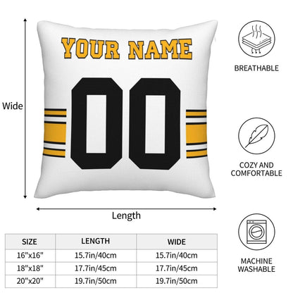 Custom P.Steelers Pillow Decorative Throw Pillow Case - Print Personalized Football Team Fans Name & Number Birthday Gift Football Pillows view 6