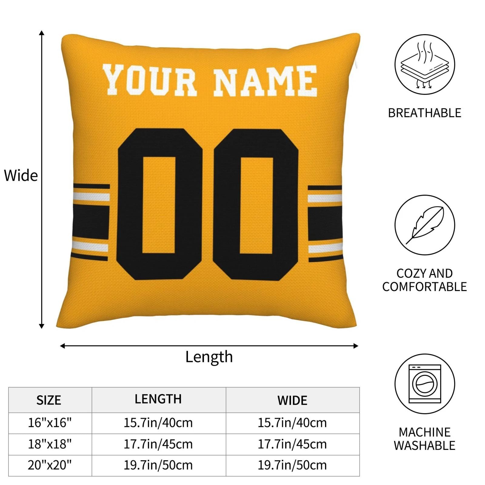 Custom P.Steelers Pillow Decorative Throw Pillow Case - Print Personalized Football Team Fans Name & Number Birthday Gift Football Pillows view 8