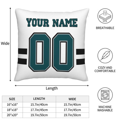 Custom P.Eagles Pillow Decorative Throw Pillow Case - Print Personalized Football Team Fans Name & Number Birthday Gift Football Pillows view 4