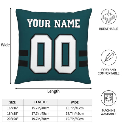 Custom P.Eagles Pillow Decorative Throw Pillow Case - Print Personalized Football Team Fans Name & Number Birthday Gift Football Pillows view 6
