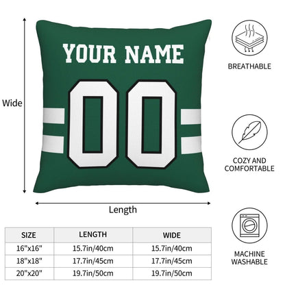 Custom NY.Jets Pillow Decorative Throw Pillow Case - Print Personalized Football Team Fans Name & Number Birthday Gift Football Pillows view 4