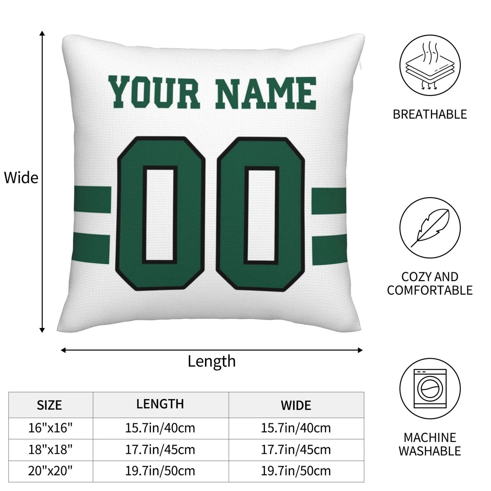 Custom NY.Jets Pillow Decorative Throw Pillow Case - Print Personalized Football Team Fans Name & Number Birthday Gift Football Pillows view 6